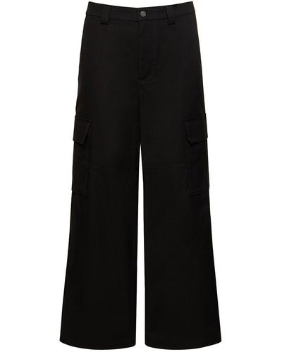 Valentino Pantalon cargo en toile de coton stretch - Noir
