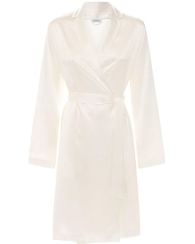 La Perla Silk Short Robe - White