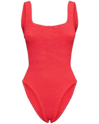 Hunza G Square Neck One Piece Swimsuit - Red