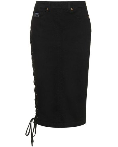 Versace Jeans Couture Logo-patch Pencil Skirt - Black