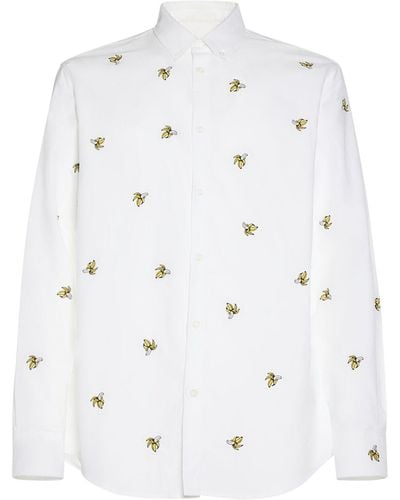 DSquared² Camicia relaxed fit in cotone / ricami - Bianco