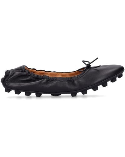 Tod's 10Mm Ballerina Des Gommini Leather Flats - Black