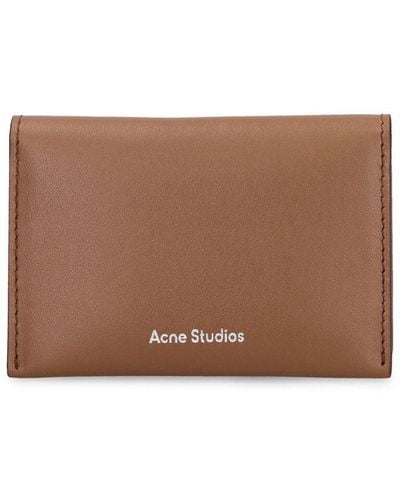 Acne Studios Flap Leather Card Holder - Brown