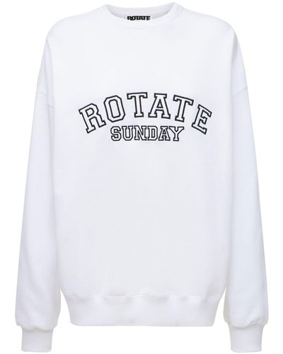 ROTATE BIRGER CHRISTENSEN Iris Logo Organic Cotton Sweatshirt - White