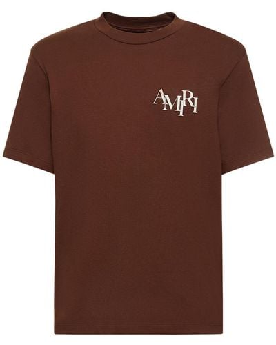 Amiri T-Shirt mit Logo-Print - Braun