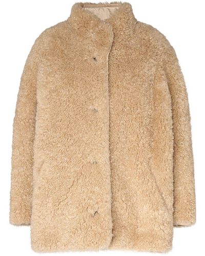 Isabel Marant Carolina Furry Coat - Natural