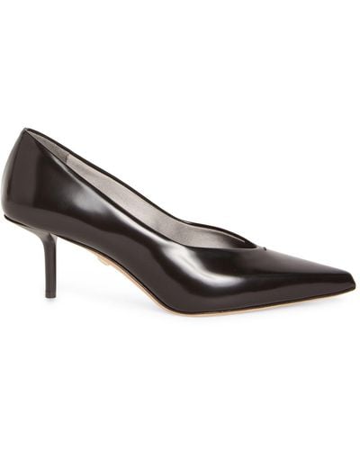 Max Mara 65Mm Leather Court Shoes - Brown