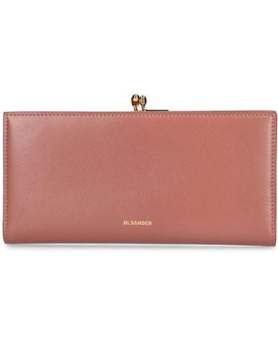 Jil Sander Medium Goji Leather Purse Wallet - Pink