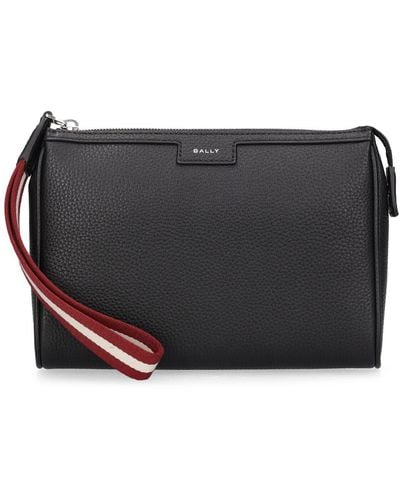 Bally Code Leather Clutch - Black