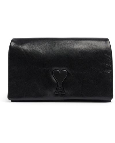 Ami Paris Voulez Vous Leather Wallet Clutch - Black