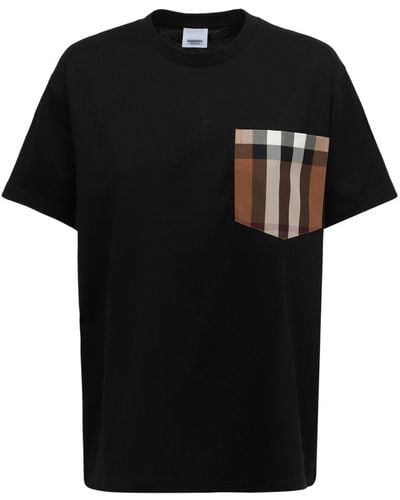 Burberry Camiseta De Algodón - Negro