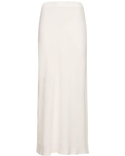 Brunello Cucinelli Fluid Twill Long Skirt - White