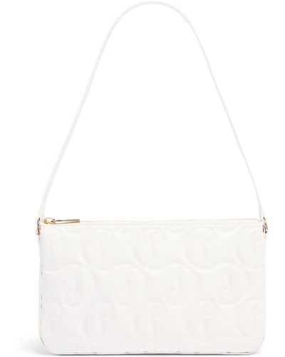 Christian Louboutin Loubile Cl Embossed Leather Shoulder Bag - White