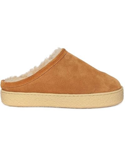 Isabel Marant Fozee Shearling Clogs - Brown