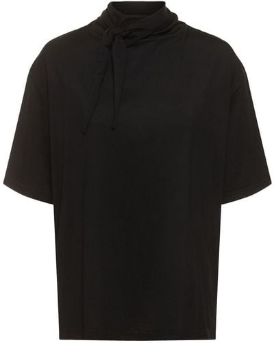 Lemaire T-shirt in cotone con foulard - Nero