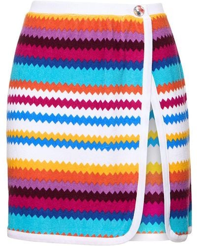 Missoni Chevron French Terry Knit Mini Skirt - Multicolor