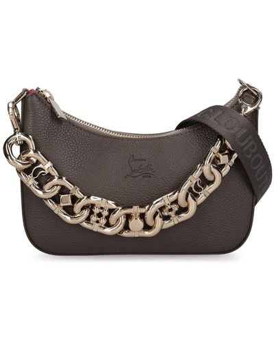 Christian Louboutin Mini Loubila Leather Bag W/Chain - Gray