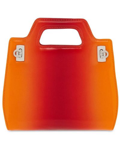 Ferragamo Mini Handtasche Aus Leder "wanda" - Orange
