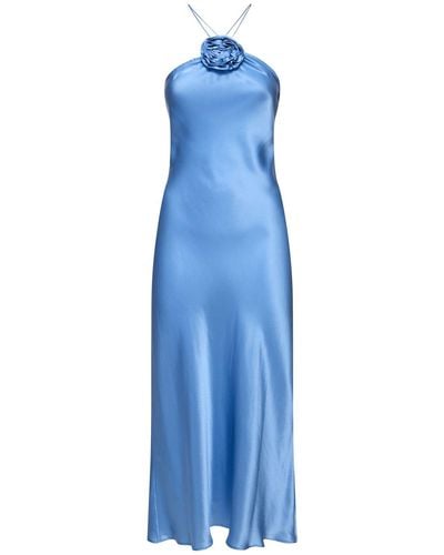 Designers Remix Vestido largo de satén de seda - Azul