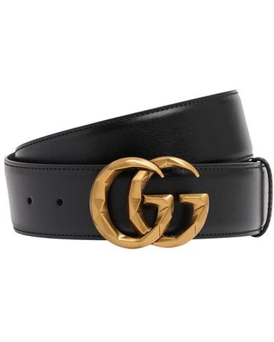Gucci 4cm gg Marmont Leather Belt - Black