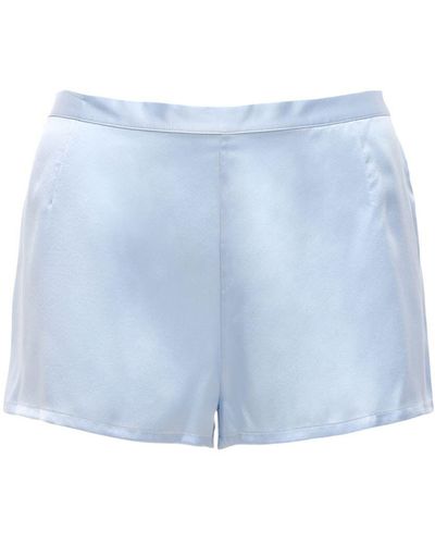 La Perla Silk Satin Shorts - Blue