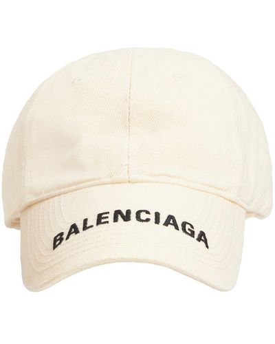 Balenciaga Logo-embroidered Corduroy Cap - Natural