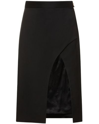 Vivienne Westwood Rita Wool Serge Maxi Slit Midi Skirt - Black