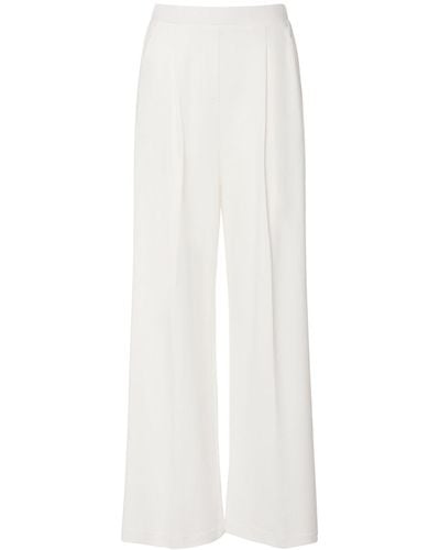 Max Mara Canter Cotton Jersey Wide Pants - White