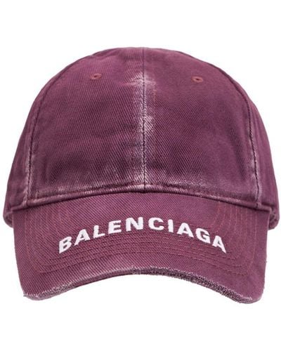 Balenciaga Logo Cotton Cap - Purple