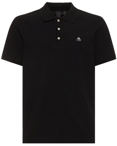 Moose Knuckles Piqué Cotton Polo Shirt - Black