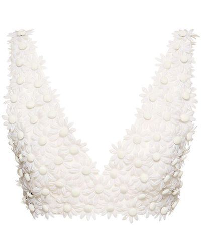 Rosie Assoulin Top sostén marguerite con decoraciones - Blanco