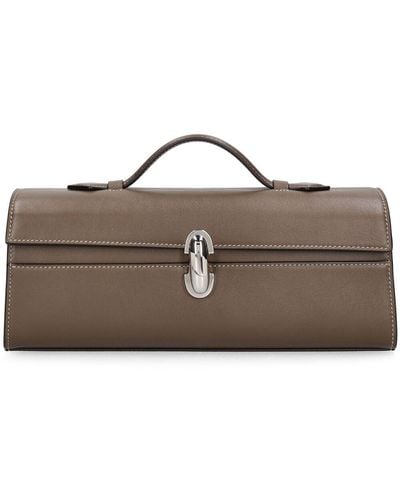 SAVETTE Slim Symmetry Smooth Leather Bag - Brown
