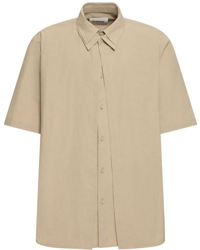 Jil Sander Camisa de algodón con manga corta - Neutro