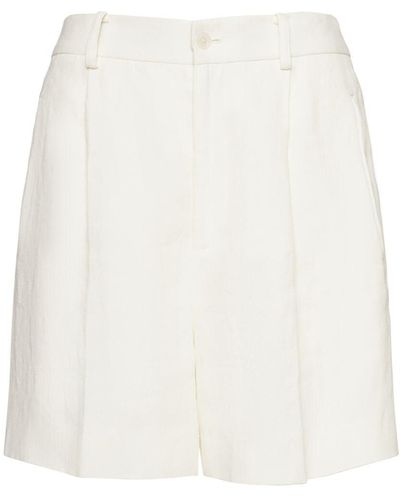 Ralph Lauren Collection Shorts Sartoriali Tracy In Tela Di Lino - Bianco