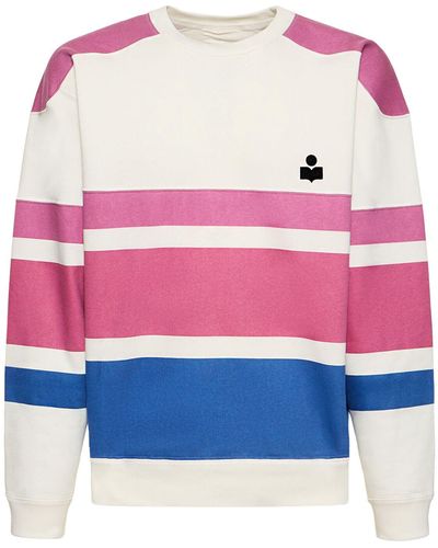 Isabel Marant Sweat-shirt en coton color-block à col ras-du-cou - Rose