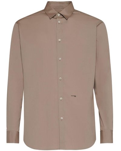 DSquared² Ceresio 9 Dan Relaxed Cotton Shirt - Brown