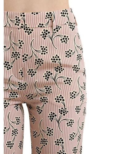 Prada Mimosa Printed Silk Crepe De Chine Trousers - Multicolour