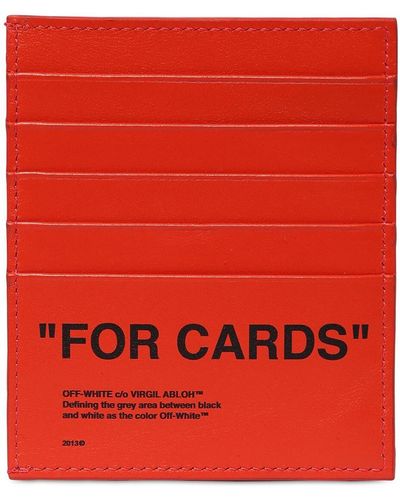 Off-White c/o Virgil Abloh Quote "for Cards" Leather Card Holder - Orange