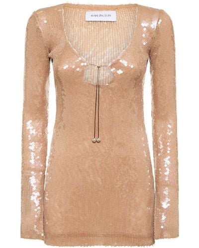 16Arlington Lvr exclusive - robe courte en sequins solaria - Neutre