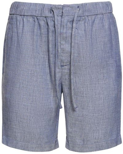 Frescobol Carioca Felipe Linen & Cotton Shorts - Blue