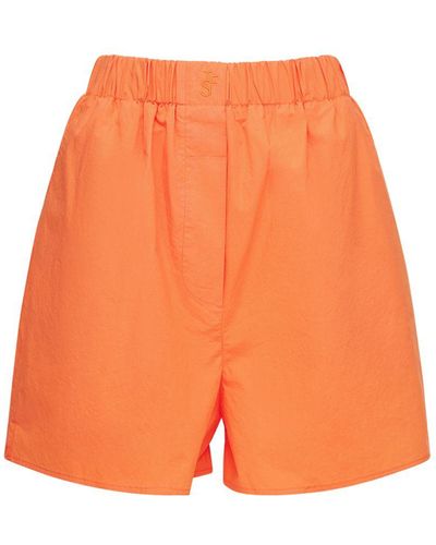 Frankie Shop Lui Organic Cotton Poplin Boxer Shorts - Orange