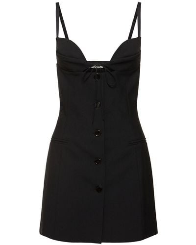 Nensi Dojaka Tailored Buttoned Bra Dress - Black