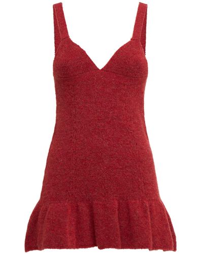 GIMAGUAS Zuma Knitted Wool Blend Mini Dress - Red