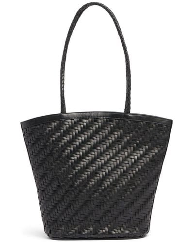Bembien Jeanne Handwoven Leather Shoulder Bag - Black