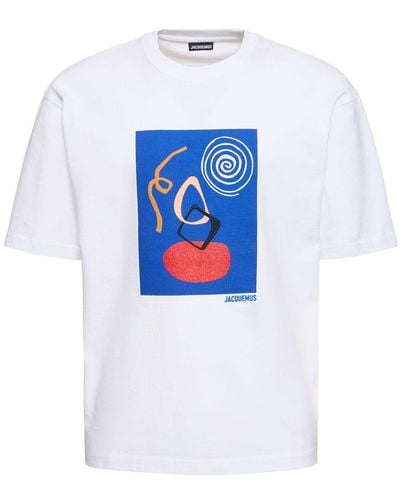 Jacquemus Les Sculpturesコレクション ホワイト Le T-shirt Cuadro Tシャツ