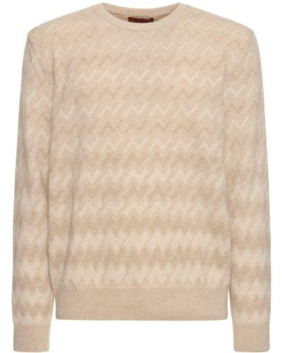 Missoni Monogram Cashmere Knit Sweater - Natural
