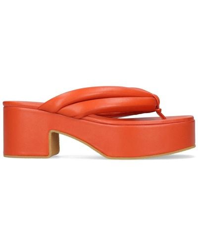 Dries Van Noten 60mm Padded Leather Platform Sandals - Red