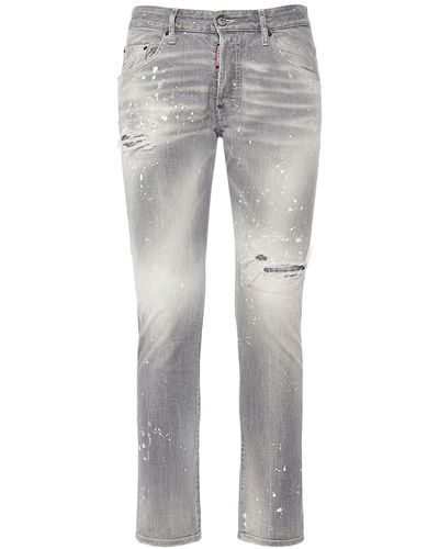 DSquared² Skater Stretch Cotton Denim Jeans - Gray
