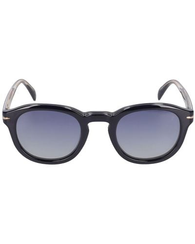 David Beckham Db Round Acetate Clip-On Sunglasses - Blue