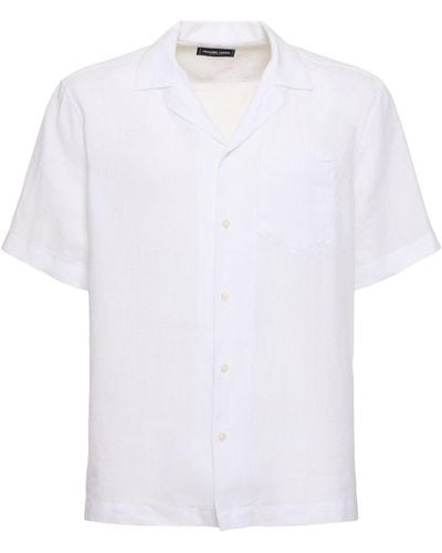 Frescobol Carioca Angelo Linen Bowling Shirt - White